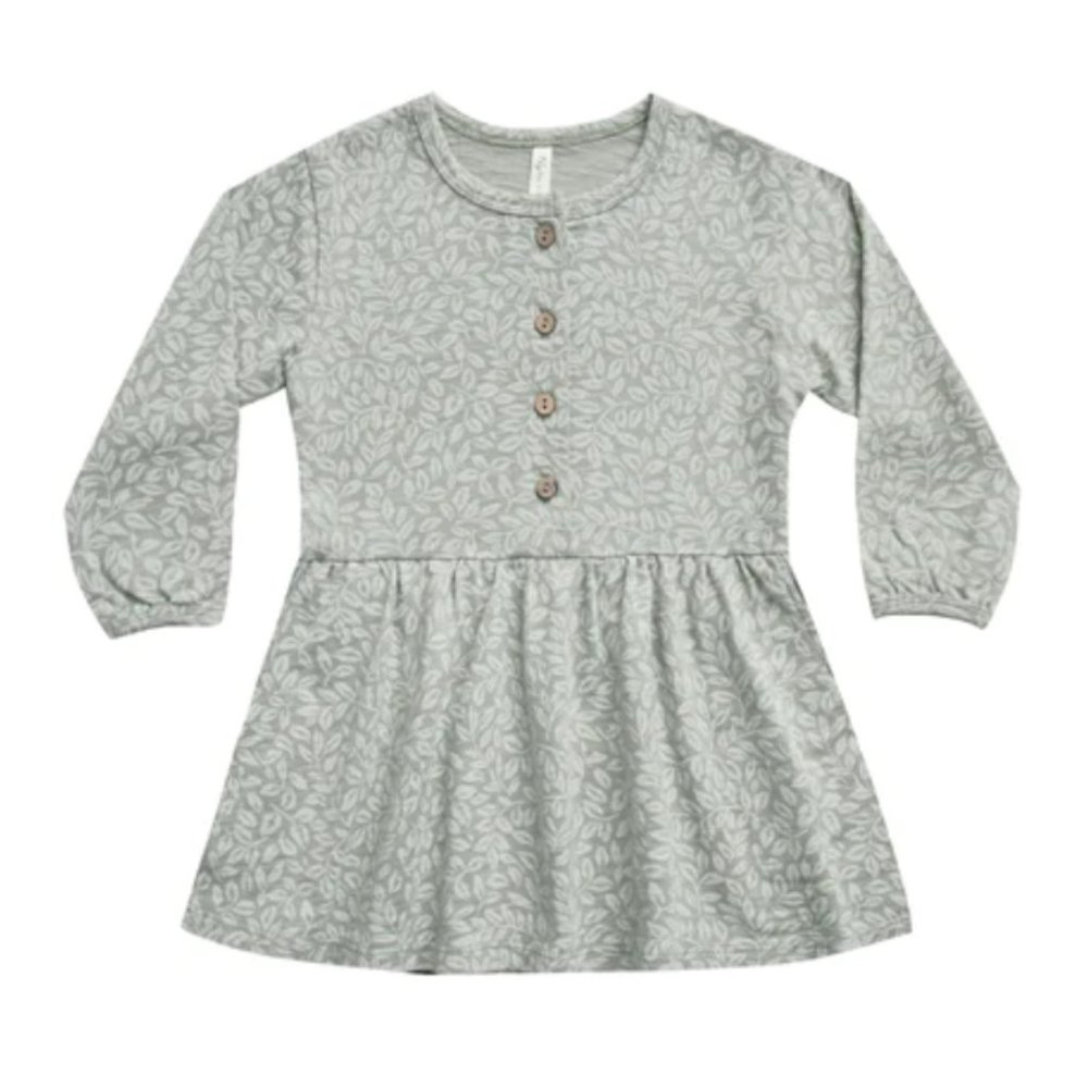 Rylee + Cru Button Up Jersey Dress, Vines (6-12 Month Size)
